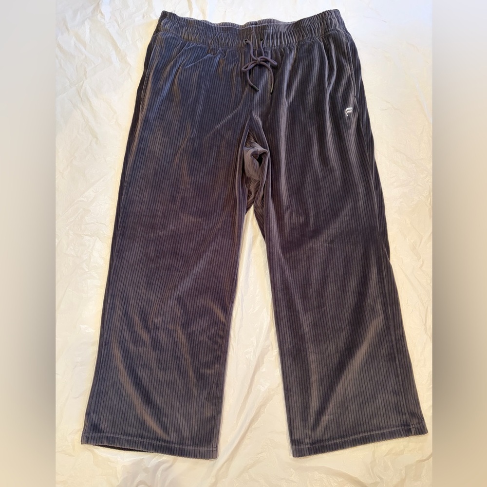 Fabletics Velour Pants Women's XXL Super Soft Pull On Pants With Drawstring